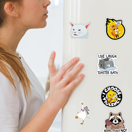 Debinolo 16 PCS Funny Fridge Magnets for Adults, and Words for Refridgerator Cabinet Door Dishwasher Filing Cabinets Tool Box Home/Office Decorations (16, Funny)