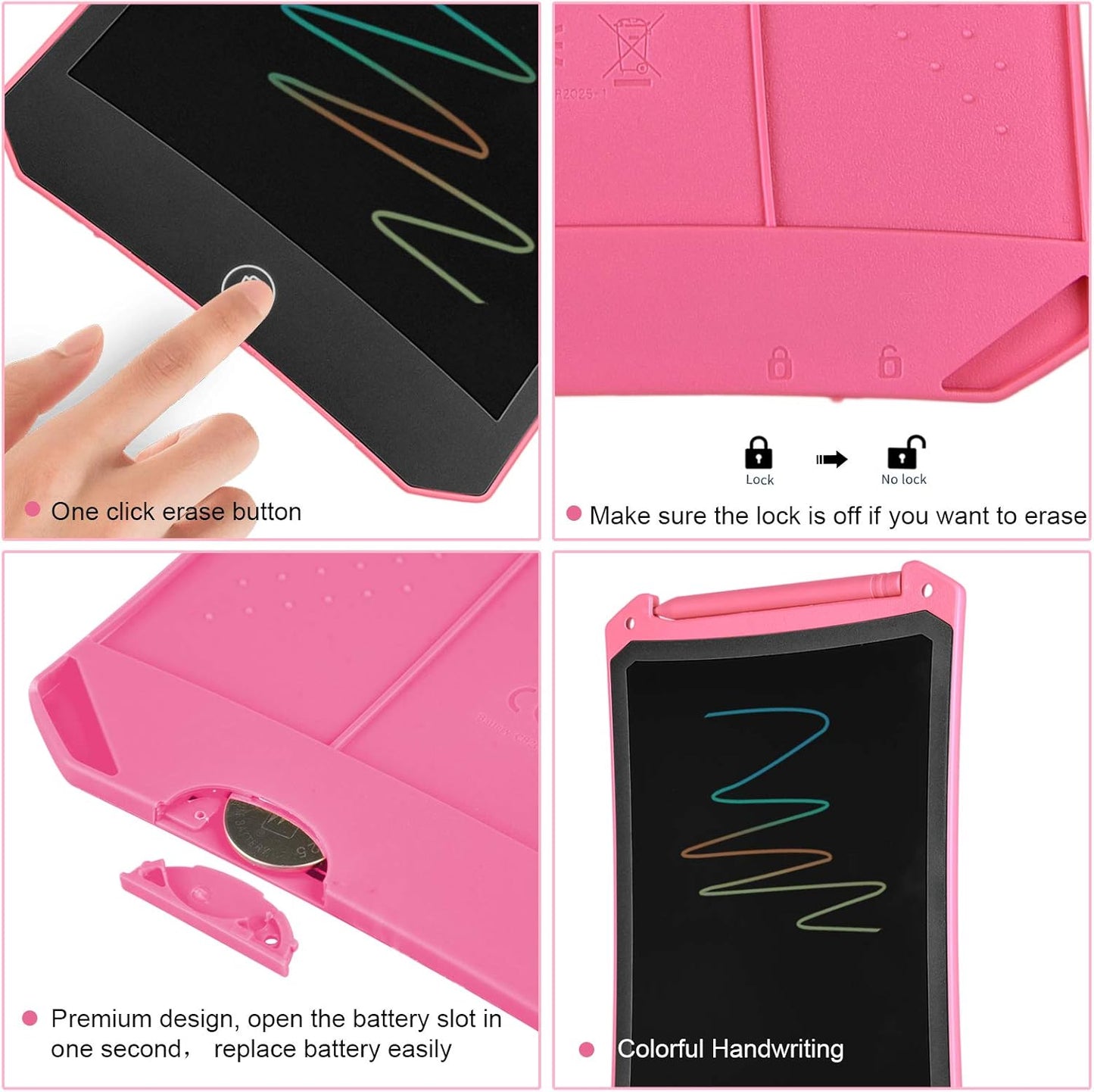 4 Pack LCD Writing Tablet for Kids, Colorful Toddler Drawing Tablet Doodle Board, Erasable Reusable Electronic Drawing Pad, LEYAOYAO Educational and Learning Toy for 3-6 Years Old Boy and Girl