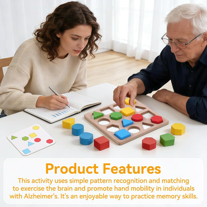 Dementia Puzzles Gifts for Seniors, Activity Kits for Dementia Patients, Fidget Sensory Products for Alzheimers，Pattern Blocks Set for Fractions, Symmetry, Patterning and Creativity
