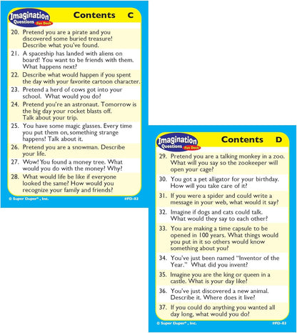 Super Duper Publications | Imagination Questions Fun Deck Flash Cards | Educational Learning Resource for Children