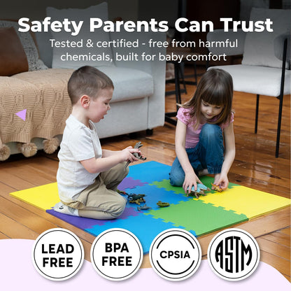 MioTetto Baby Play Mat, Soft Foam Floor Tiles for Kids. Adjustable Interlocking Foam Tiles, Fits with 50x50 Playpen Baby mat for Crawling & Development, Safe & Non-Toxic Playmat for Babies 6-12 Months