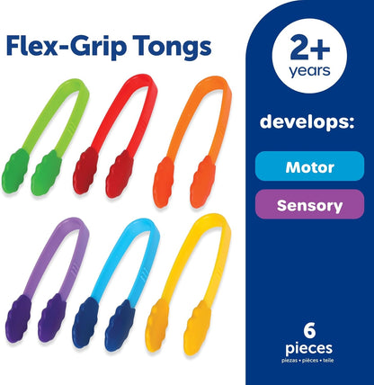 Learning Resources Flex-Grip Tongs - Kids Tweezers, Montessori Grabber Tool, Fine Motor Skills, Sensory Bin Tools, Preschool Classroom Must Haves, Teacher Supplies, Gifts for Boys and Girls