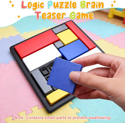 2 Pcs Logic Puzzle Brain Teaser Game for Adults, 88 Challenges 4 Difficulty Levels Logic Puzzles, Portable STEM Educational Thinking Game Toy for Classroom, Family Brain Training
