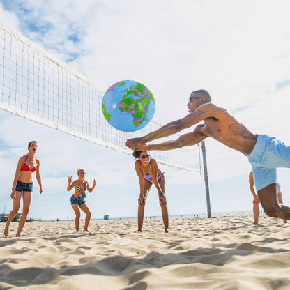 4 Pcs Inflatable Globe,16 Inch Blow up World Globe Beach Ball,Inflatable Earth Beach Ball for Beach Playing or Teaching,Party Bags,Summer Pool Party,PVC Material