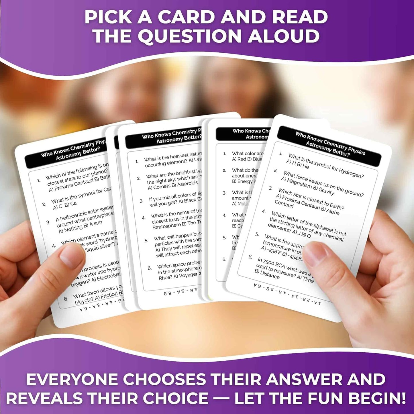 QUOKKA Board Games for Kids 8-12 and Family - Set of 4 Who Knows It Better? - 2000+ Questions Across Biology, Culture, STEM and Math - Educational Trivia Cards for Learning and Game Night