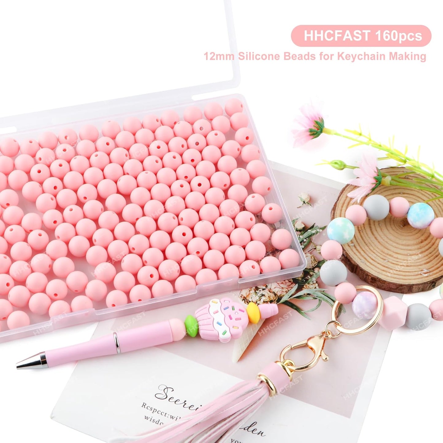 65Pcs 19mm Silicone Beads for Keychain Making Bracelet Necklace, Bulk Round Silicone Beads for Pens（Christmas Green） - Colors A