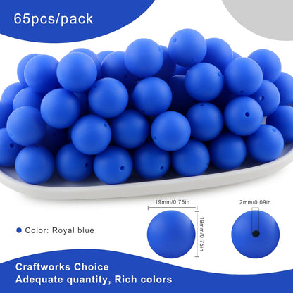 65Pcs 19mm Silicone Beads for Keychain Making Bracelet Necklace, Bulk Round Silicone Beads for Pens（Christmas Green） - Colors A