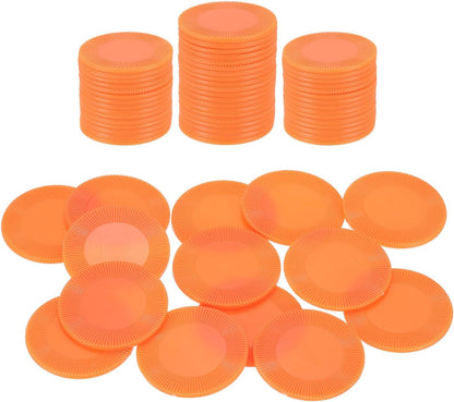 uxcell 64Pcs Plastic Poker Chips, 0.9 Inch Mini Bingo Chips Learning Counters Counting Counters Disks Markers Opaque Game Tokens for Game Play Math Counting, Red, Pattern