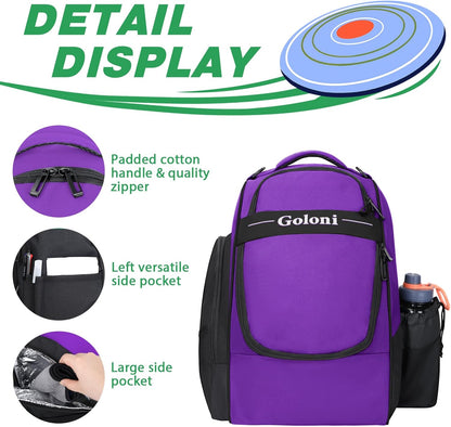 Disc Golf Bag Holds 23+ Discs,Durable Disc Golf Backpack with cooler compartment,Large Capacity Frisbee Bags