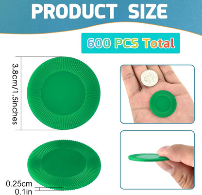 Coopay 600 Pieces Plastic Poker Chips Bingo Chip Bulk Learning Counters Disks Poker Card Game Counting Markers for Math Practice, Game Tokens and Teaching Rewards, 38 mm/ 1.5 Inches (Yellow)