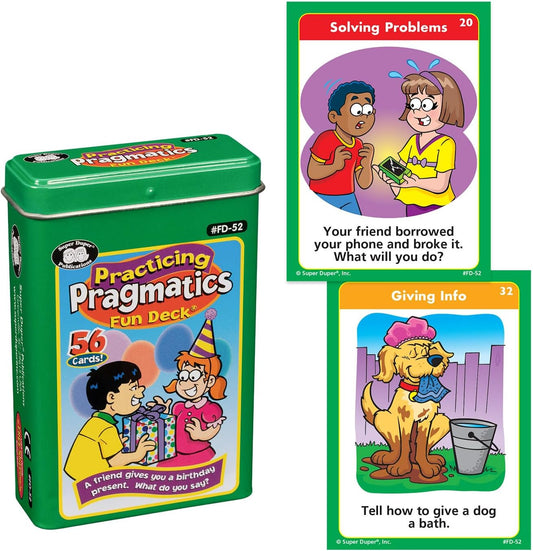 Super Duper Publications | Practicing Pragmatics Fun Deck | Conversation and Social Skills Flash Cards | Educational Learning Materials for Children