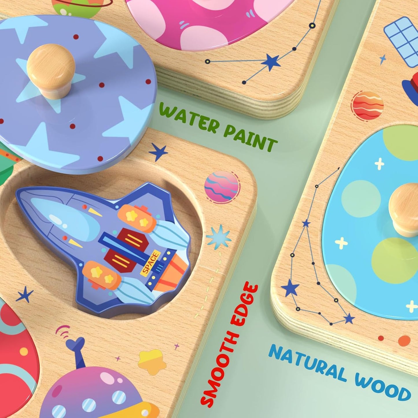 Zeoddler Wooden Puzzles for Toddlers, 8 Pcs Dinosaur Matching Egg Puzzle, Montessori Toys for Boy Girl Easter Birthday Gifts, Preschool Learning Activities & Educational Toys for Boys, Girls