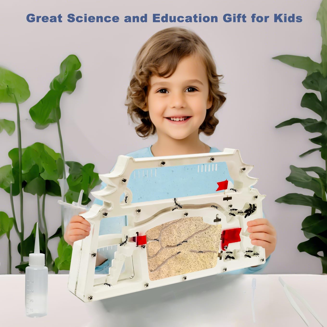 EXBEPE Ant Farm Castle,Ant Colony Habitat Observation Tool Kits,Bug Terrarium House,Nature Learning Toys, Education Science Kit