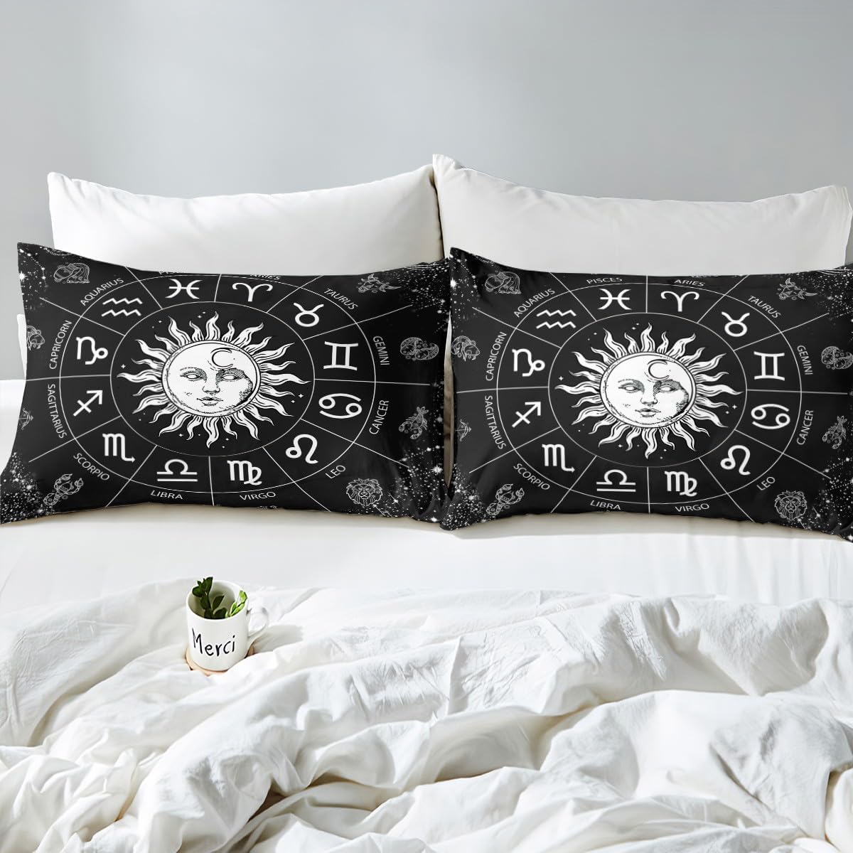 Manfei Musical Kids Fitted Sheet Full Size, MusicalGuitar Radio Drum Kit Headset Print Bedding Set 3pcs for Boys Girls, Rock Music Bed Cover with 2 Pillowcases, Soft Polyester Bedding, No Top Sheet
