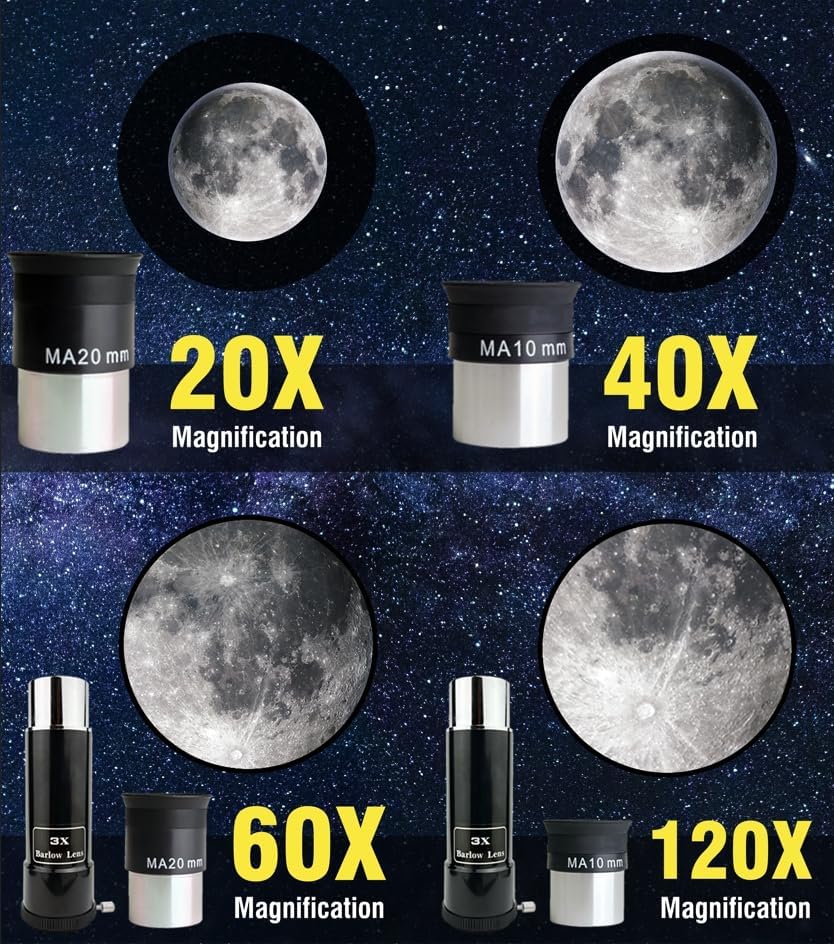 SpectrumOI Telescope for Kids, Telescope for Adults Astronomy Gifts for Kids 8-12 - Premium Refractor 70mm Aperture with Carry Bag and Phone Holder