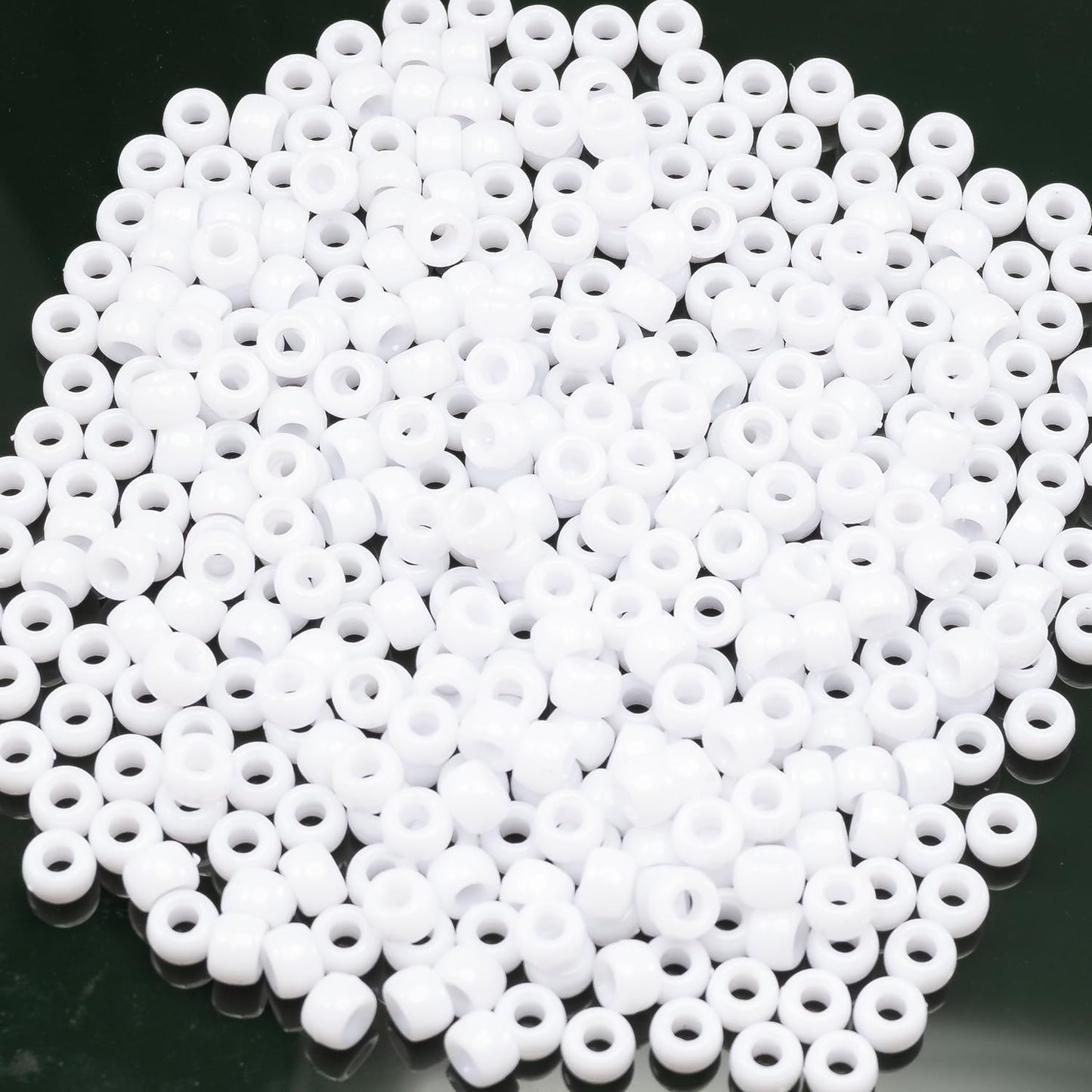 Gxueshan 1000 Pcs Acrylic Black Pony Beads 6x9mm Large Hole Pen Hair Kandi Beads Bulk for Friendship Bracelet Necklace Jewelry Making Earring Braiding Kit