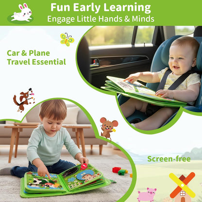 Farm Busy Book for Toddlers 1-3, Busy Board Montessori Toys for 1 Year Old Boys Girls Gifts, Educational Quiet Activity Book with Life Skills, Sensory Toys for Toddlers Baby