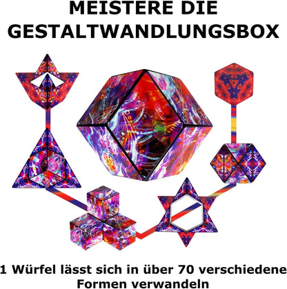 Shashibo Shape Shifting Box - Award-Winning STEM Fidget Toy with Ultra Strong Magnets - Puzzle Cube Transforms Into 100+ Shapes, Perfect Sensory Gift for Kids, Teens, and Adults (Glowquarium)