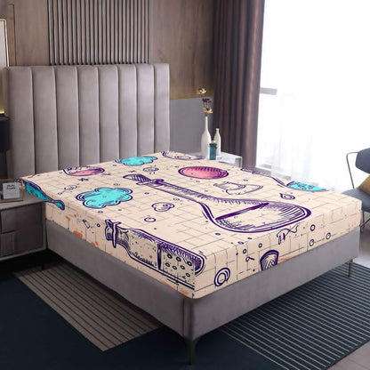 Erosebridal Chemistry Lab Fitted Sheet Twin Size Chemical Equation Bed Sheets for Boys Girls Chemical Elements Science Theme Bed Set Teens Kids Science Students Bedding Set School Dorm Room Decor