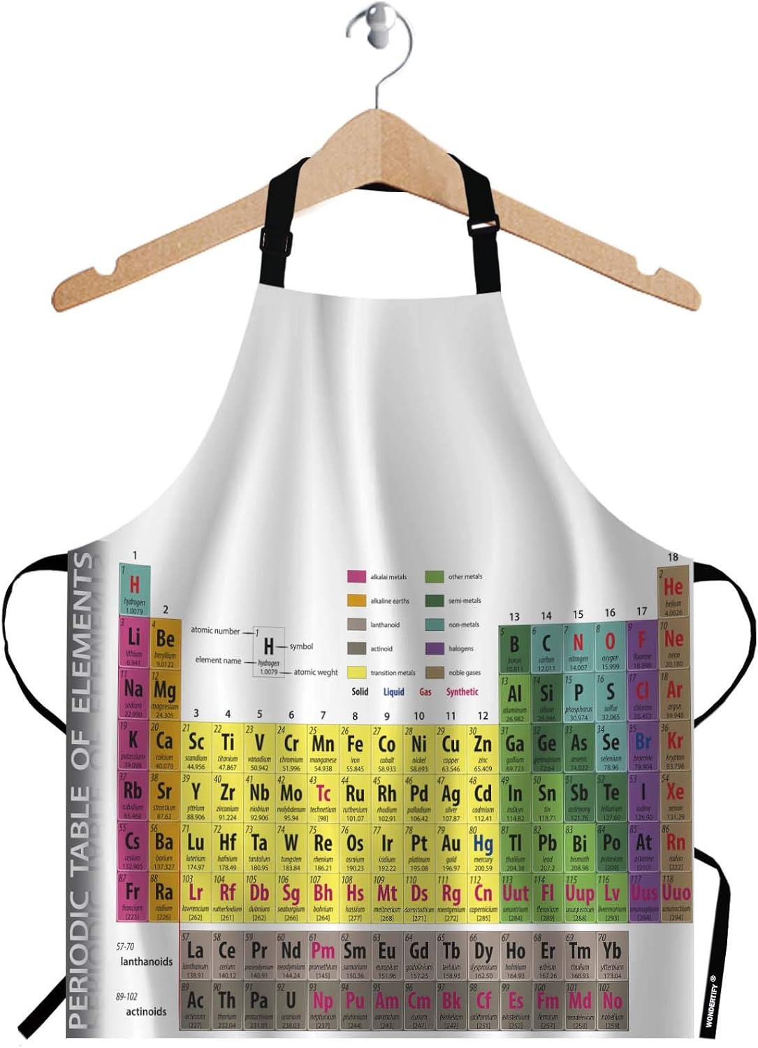 WONDERTIFY Science Education Sketch Apron,Laboratory Chemistry Book Equation Loupe Beaker Flask Glass Bib Apron with Adjustable Neck for Men Women,Suitable for Kitchen Cooking Chef Grill Bistro Apron