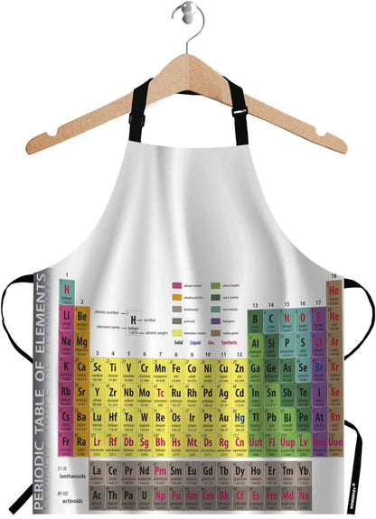 WONDERTIFY Science Education Sketch Apron,Laboratory Chemistry Book Equation Loupe Beaker Flask Glass Bib Apron with Adjustable Neck for Men Women,Suitable for Kitchen Cooking Chef Grill Bistro Apron