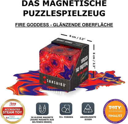 Shashibo Shape Shifting Box - Award-Winning STEM Fidget Toy with Ultra Strong Magnets - Puzzle Cube Transforms Into 100+ Shapes, Perfect Sensory Gift for Kids, Teens, and Adults (Glowquarium)