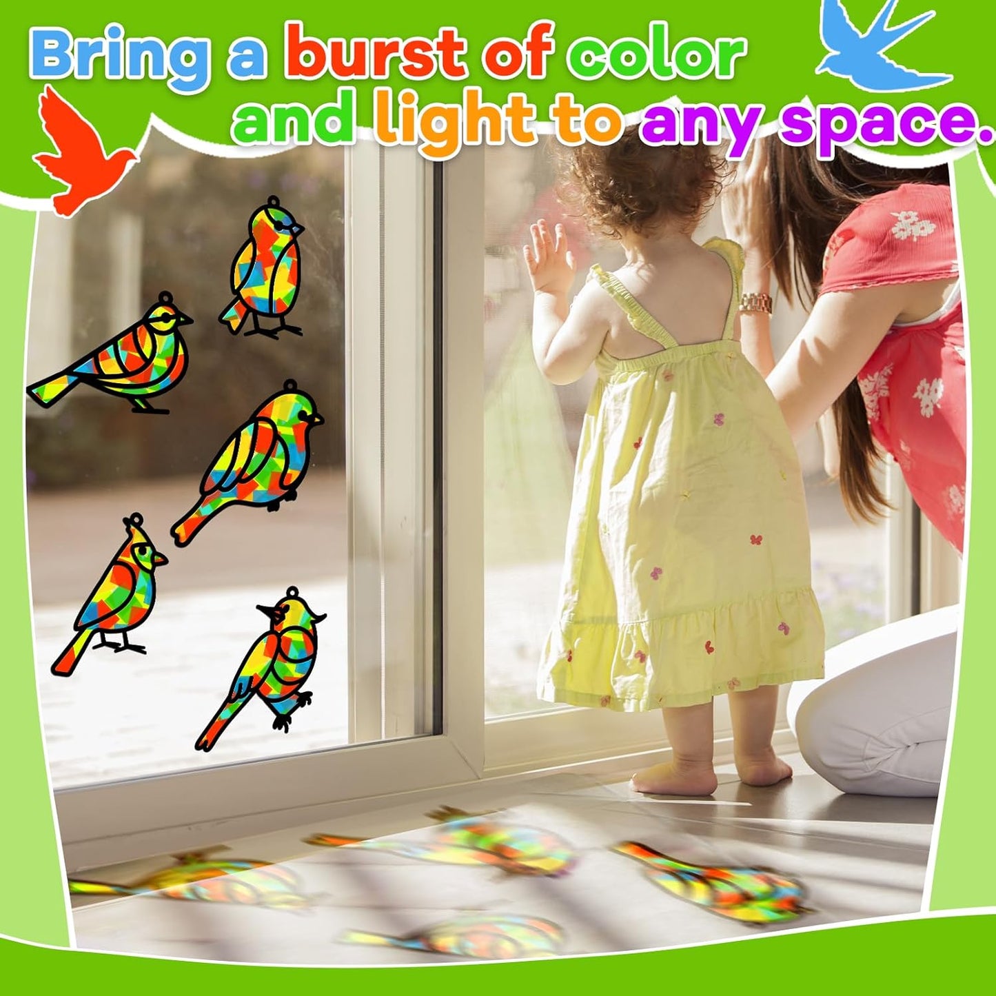 Lonfliness 32 Sets Solar System Suncatchers Crafts Kit DIY Outer Space Window Stained Glass Effect Paper Planet Home School Classroom Decoration Art Craft Creative Activity Project Gift Favor