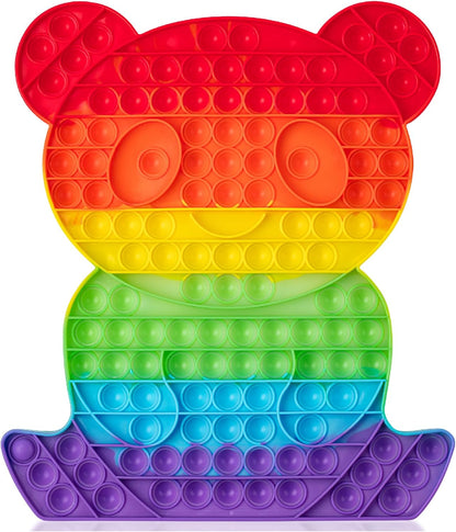 Mr. Pen- Pop Fidget Sensory Toys, Happy Bear Shape, Sensory Stress Relief Squeeze Toys for Kids & Adults, Silicone Bubble Popping Game for Anxiety, Fun