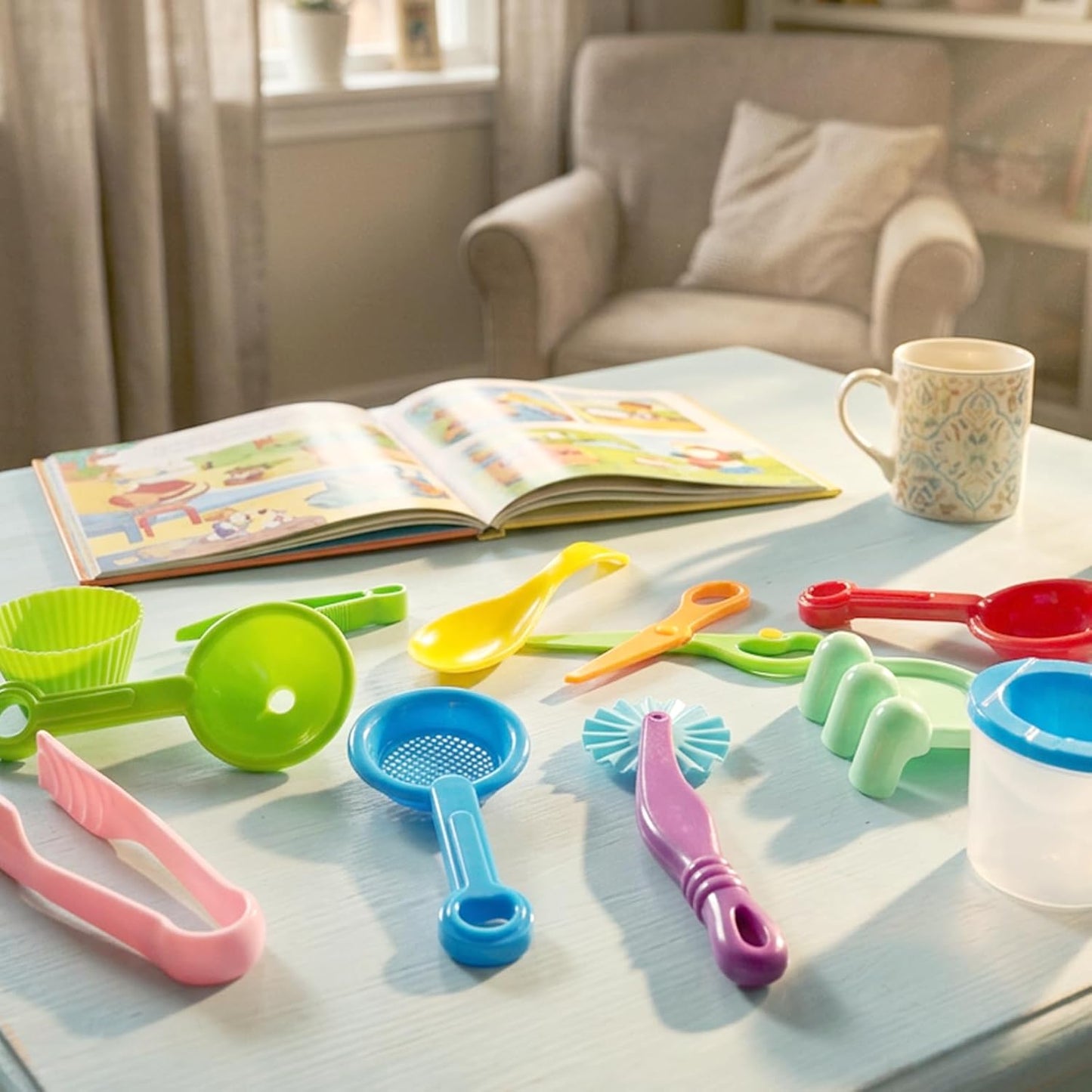 Hiawbon 20 PCS Sensory Bin Tools, Sensory Sand Tools Set, Sensory Bin Filler, Fine Motor Toys Handy Scooper Set, Sensory Bin Accessories Tool, Bin Scoops Plastic Tweezers Tongs Cups for 2+ Years Old
