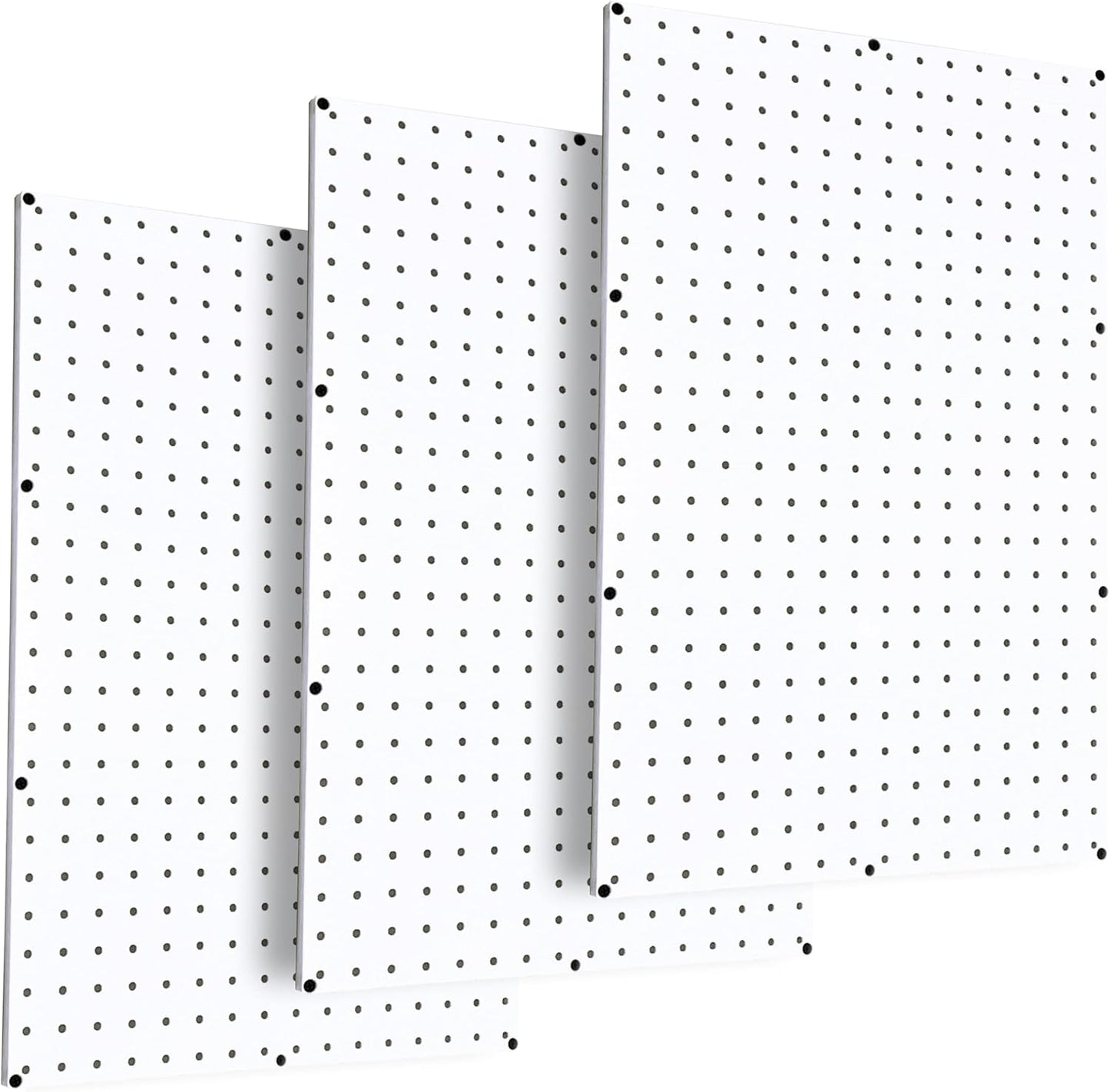 WallPeg PEGBOARD Panels Peg Board Plastic Pegboard Kit 24"x24" (2, White)