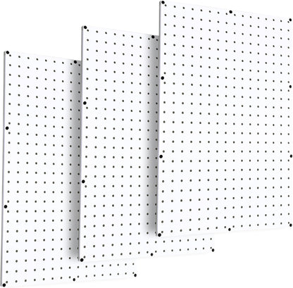 WallPeg PEGBOARD Panels Peg Board Plastic Pegboard Kit 24"x24" (2, White)