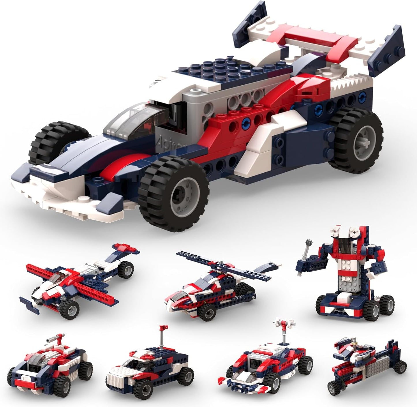 Apitor STEM Building Kit for Kids 6-12 | 8-in-1 Multi-Model Educational Robotics & Engineering Toy | DIY Race Car with High-Speed Motor | Fun STEM Building Robot for Young Boys & Girls