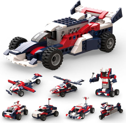 Apitor STEM Building Kit for Kids 6-12 | 8-in-1 Multi-Model Educational Robotics & Engineering Toy | DIY Race Car with High-Speed Motor | Fun STEM Building Robot for Young Boys & Girls