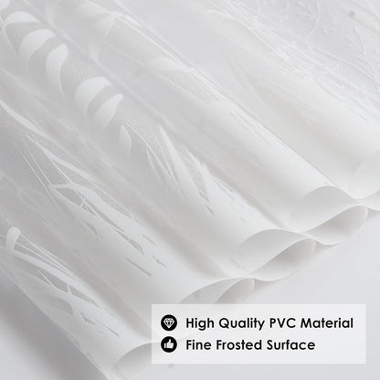 DKTIE Window Privacy Film Flowers Pure White Pattern Stained Glass Window Film Decorative Frosted Glass Window Film Sun Blocking Heat Control Static Cling (A274, 17.5" x 78.7")