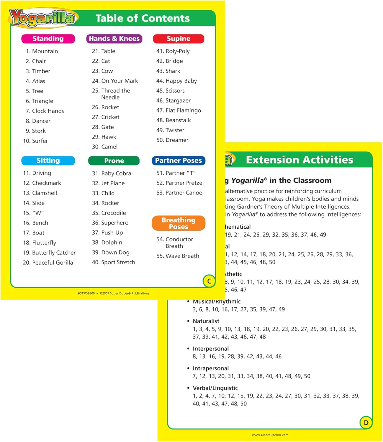 Super Duper Publications | Yogarilla® Exercise and Activities Yoga Fun Deck | Occupational Therapy Flash Cards | Core Strength and Balance Training | Educational Learning Resources or Children