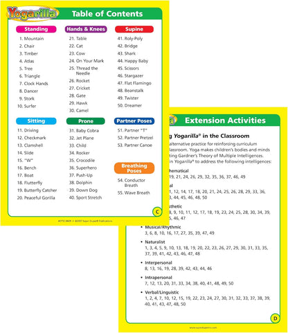Super Duper Publications | Yogarilla® Exercise and Activities Yoga Fun Deck | Occupational Therapy Flash Cards | Core Strength and Balance Training | Educational Learning Resources or Children