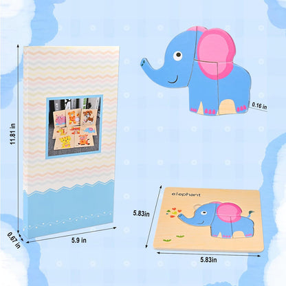 8pcs Wooden Puzzles for Toddlers 1-3, Toddler Puzzles Ages 2-4, Montessori Toys for 1-3+ Years Girl Boy, Sea Animal Puzzle for Kids, Jigsaw Puzzle Educational Toys Preschool for 1-4