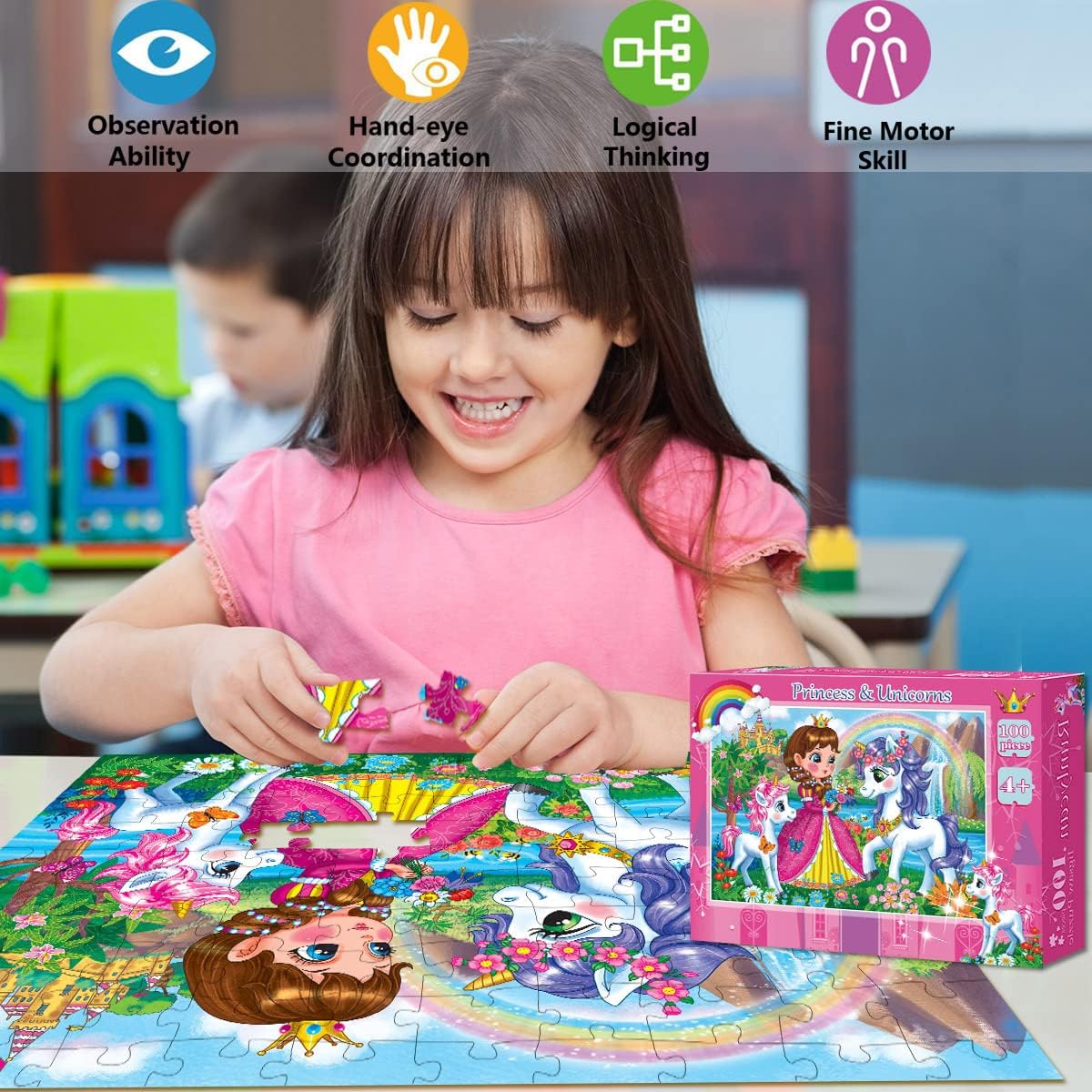 Puzzles for Kids Ages 4-8 Year Old,100 Piece Dinosaur Jigsaw Puzzle for Toddler Children Learning Educational Puzzles Toys for Boys and Girls - Every Piece is Unique
