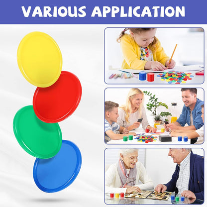 Skylety 400 Pieces Plastic Poker Chips 4 Colors 1 Inch Small Learning Counters Blank Chips Card for Game Play Counting Learning Math Reward(Red, Blue, Green, Yellow)