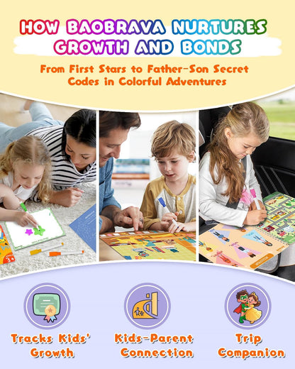 Baobrava Search and Find Book and Handwriting Practice Books Set, More Than 50+ Preschool Learning Activities for Toddler and Kids 3-8, Travel Games for Road Trip Car Airplane