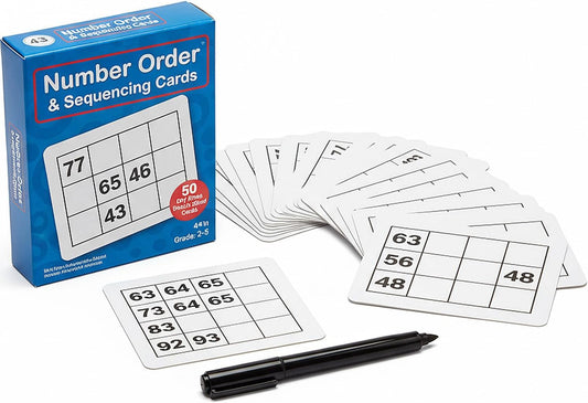 Fun Express Number Order & Sequencing Cards - 50 Pieces - Educational and Learning Activities for Kids