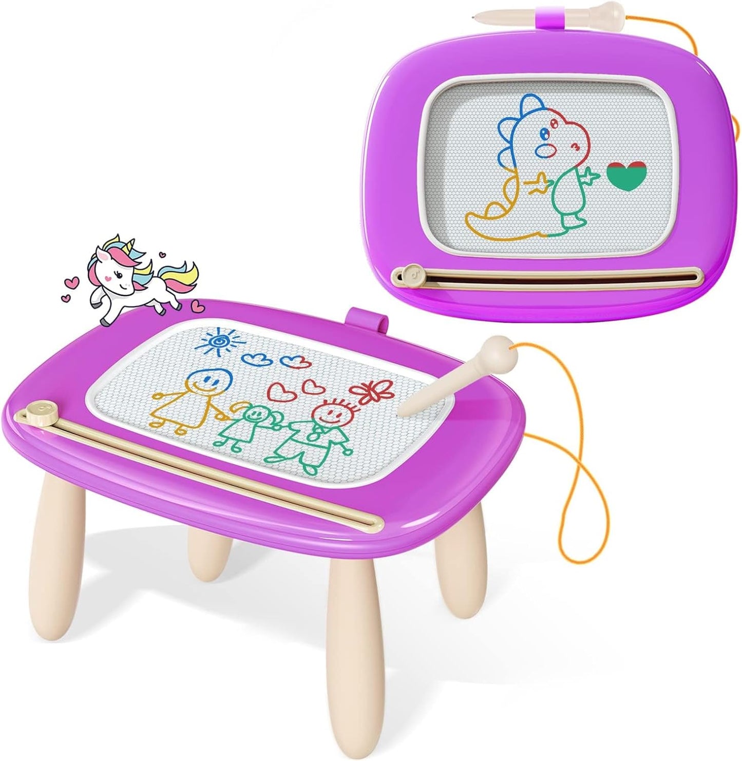 Kikidex Magnetic Drawing Board, Toddler Girl Toys for 1-3 Year Old, Doodle Board Pad Learning and Educational Toys for 1 2 3 Year Old Baby Kids Birthday Gift (Light Blue)
