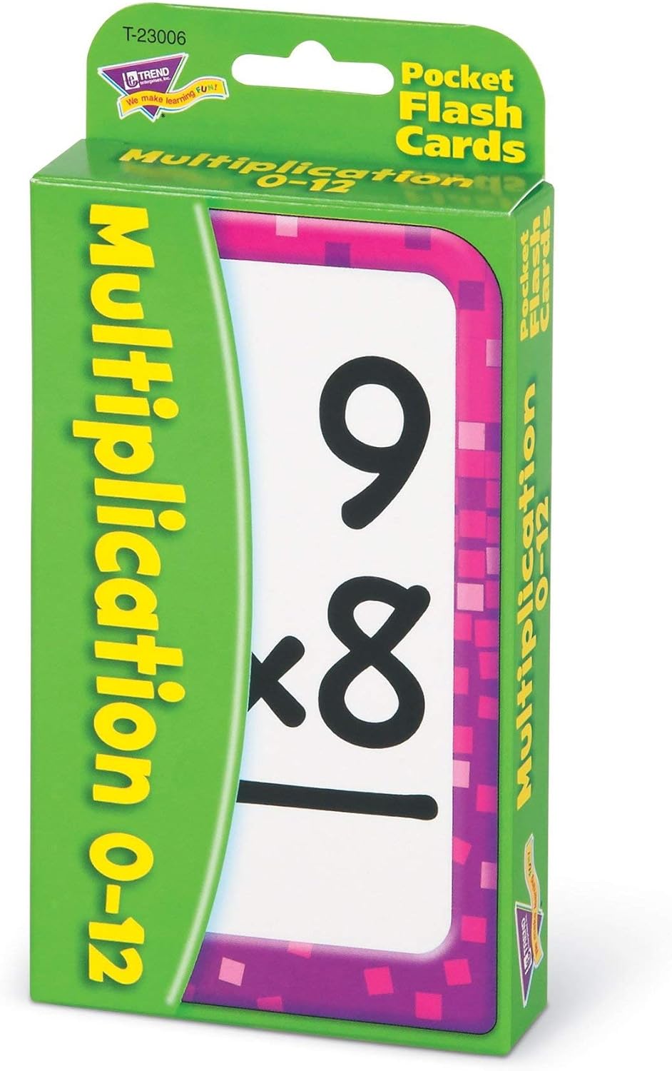 Trend Enterprises: Multiplication 0-12 Pocket Flash Cards, Great for Skill Building and Test Prep, 56 Self-Checking Cards Included, Master 104 Equations and Increase Math Skills, for Ages 6 and Up