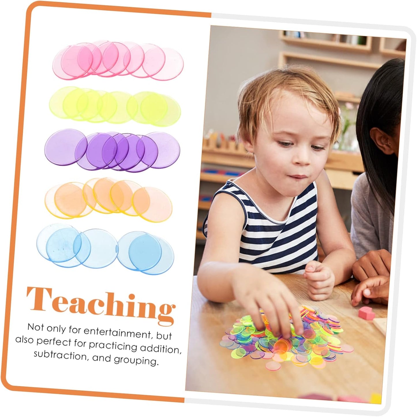 300pcs Bingo Markers Chips Counting Discs for Party Gaming for Math Learning Sorting and Fun Lightweight Portable