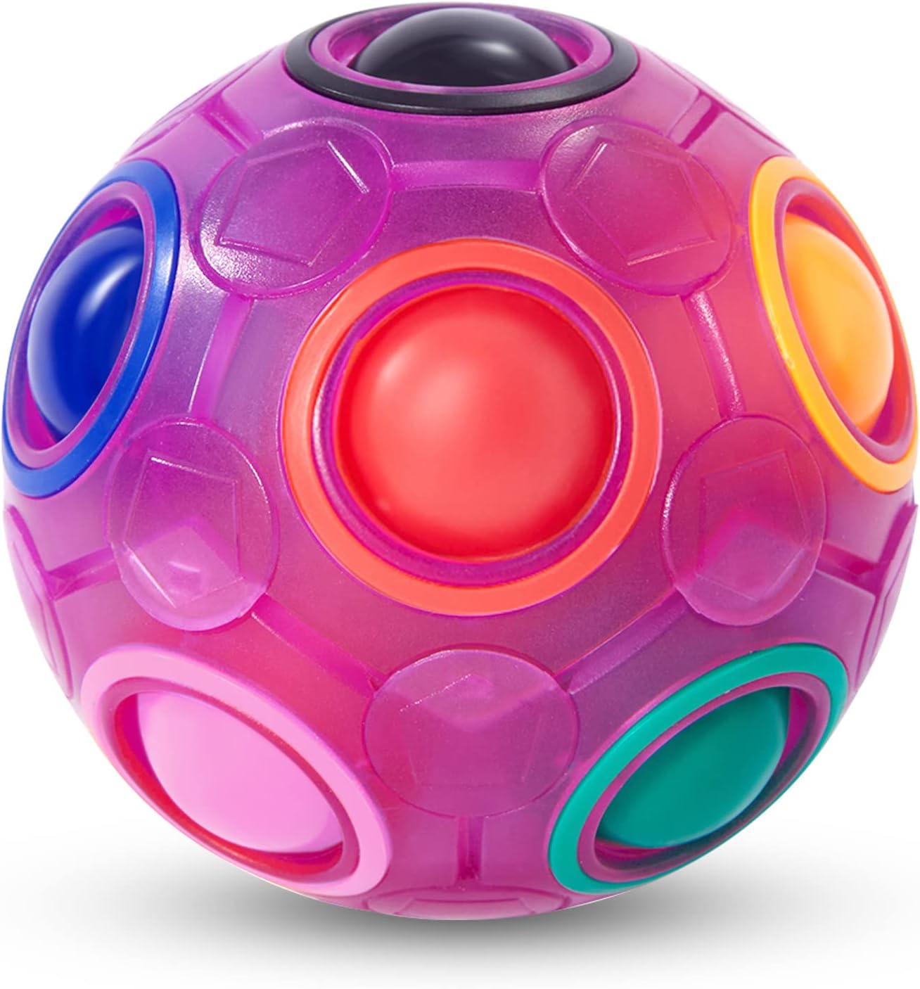 Vdealen Magic Rainbow Puzzle Ball, Fidget Ball Puzzle Brain Teaser Fidget Toy for Boys & Girls- Birthday Party Easter Valentines Christmas Stocking Stuffers for Kids Teen & Adults(Off White)