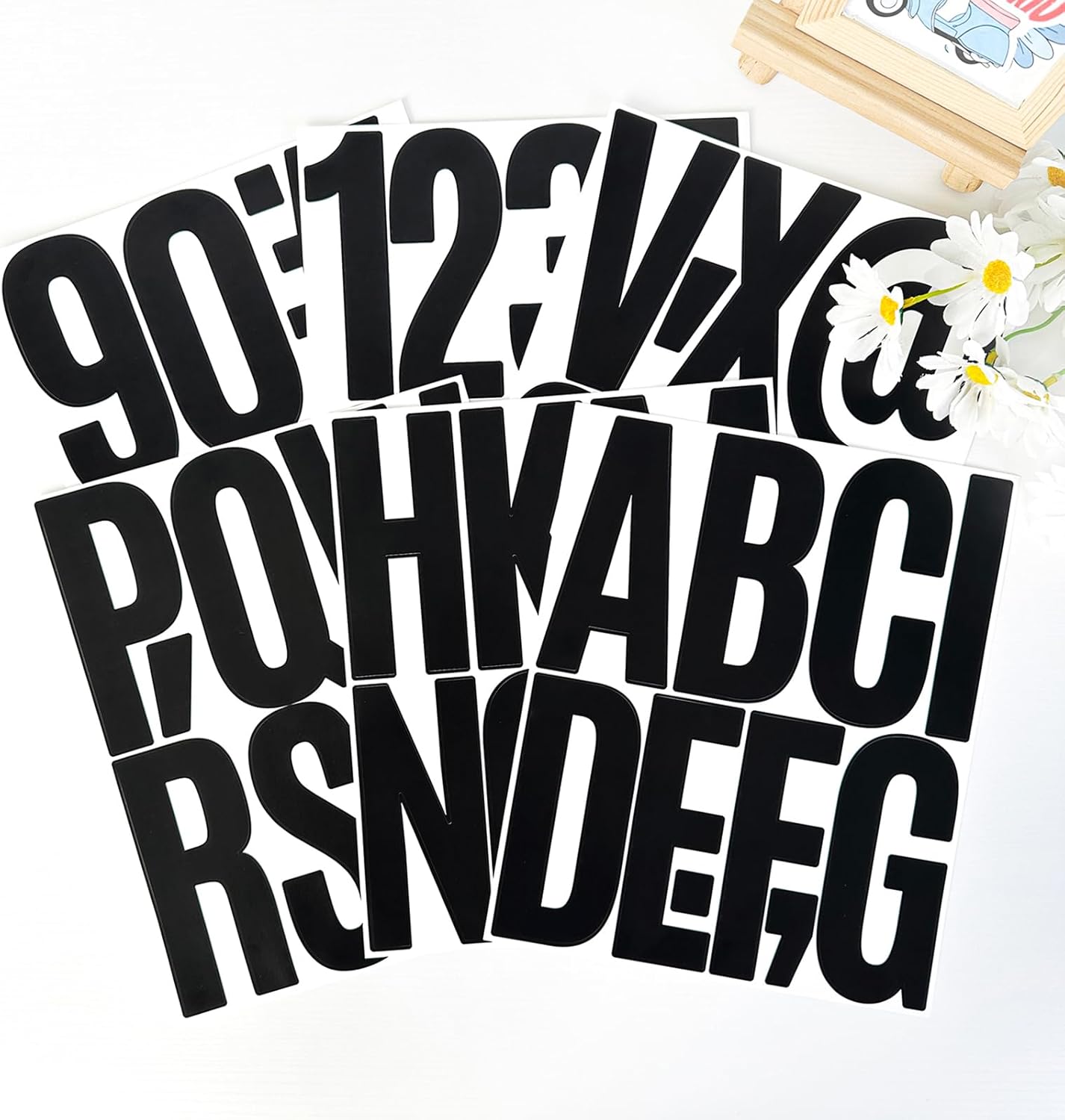 480 Pcs Waterproof 3" Vinyl Alphabet & Number Stickers - Self-Adhesive for Mailboxes, Windows, Doors, Signs, Vehicles & More, Black