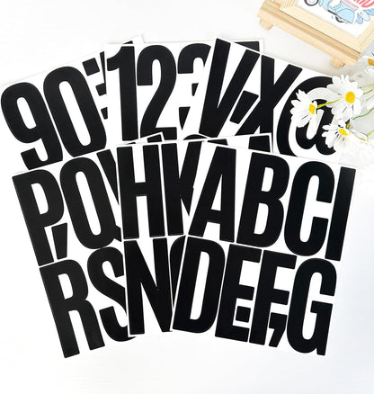 480 Pcs Waterproof 3" Vinyl Alphabet & Number Stickers - Self-Adhesive for Mailboxes, Windows, Doors, Signs, Vehicles & More, Black