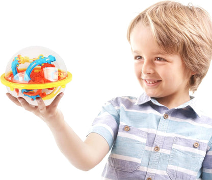 3D Maze Ball, Brain Teaser Puzzle Ball Interactive Maze Sphere Game (11cm,4.3’’) with 88 Obstacles Labyrinth Puzzle Ball for Kids Education Toys