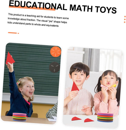 Homoyoyo 1 Set Eva Fraction Circles Educational Math for Fraction Tray Demonstrator for Preschool and Elementary Learning Activities