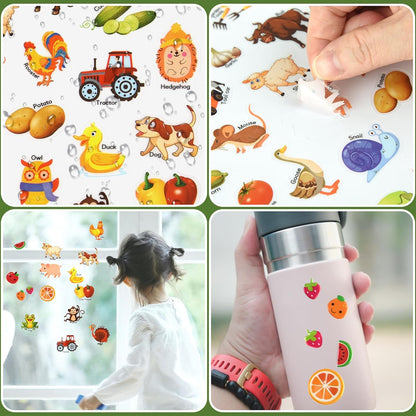 ASTARON Reusable Sticker Book for Toddlers, 88 Pcs Dinosaur Stickers Road Trip Activities Car Airplane Activities Travel Toys for Kids, Kids Quiet Time Activities (2-6 Age)